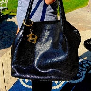 Milano Bags Soft Black Leather Tote/Hobo, NWOT